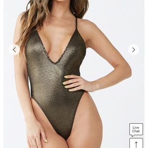 Metallic One-Piece Swimsuit